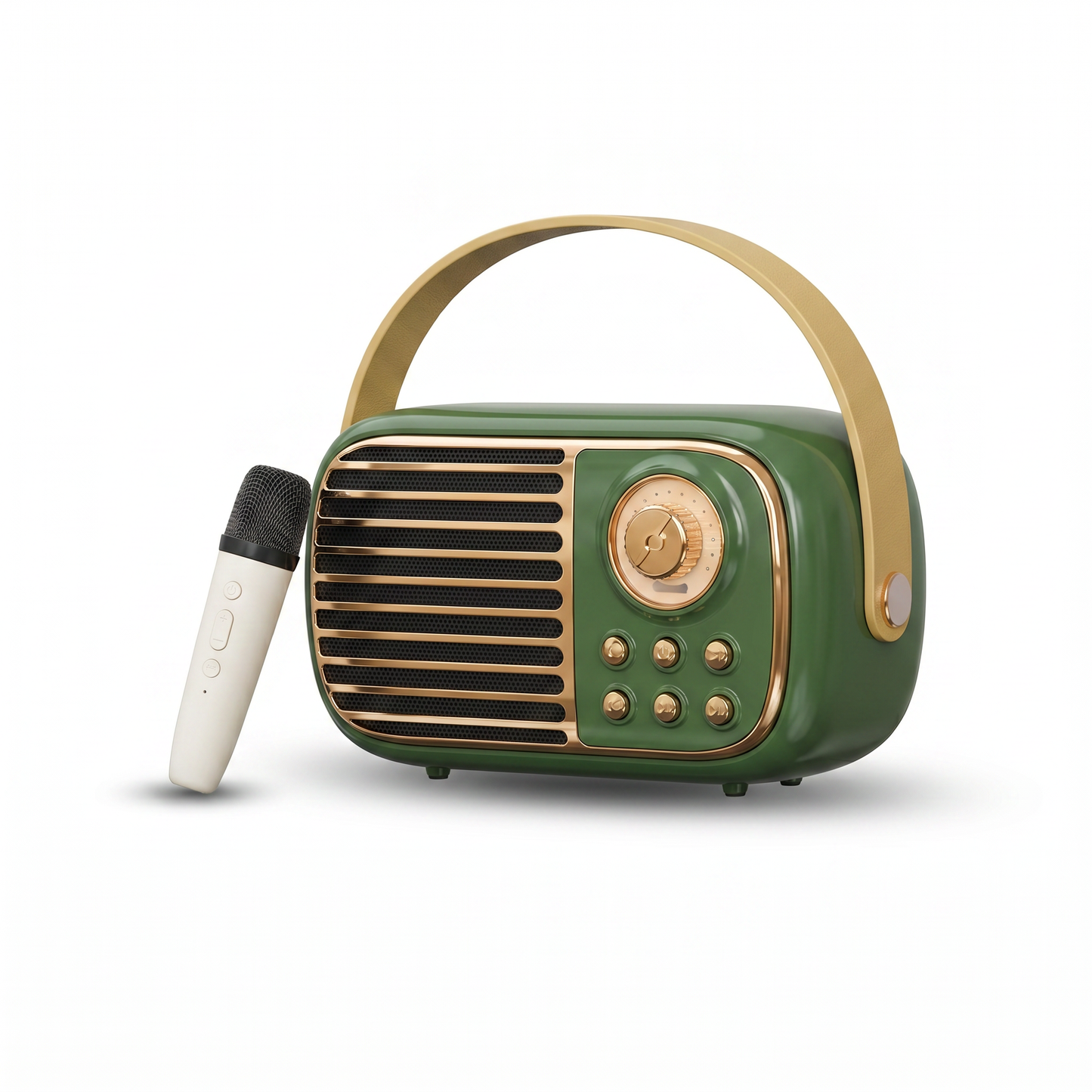 iKaraoke Box Retro Verde — Parlante Karaoke Bluetooth con Micrófono