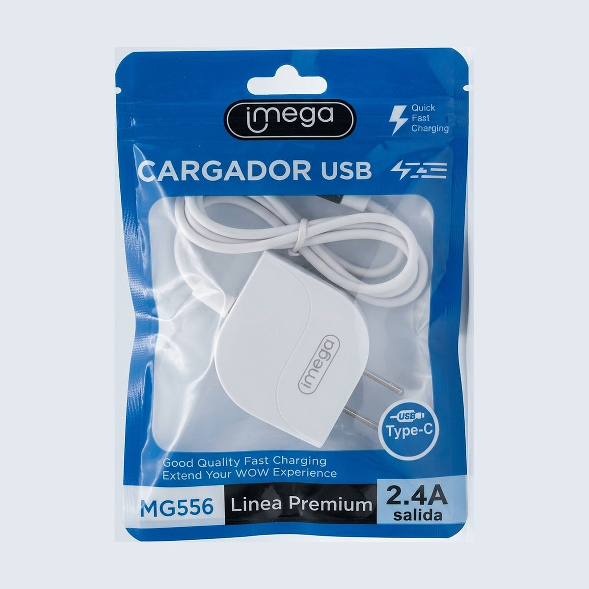 Cargador USB 2,4A con Cable USB-C — Imega MG556