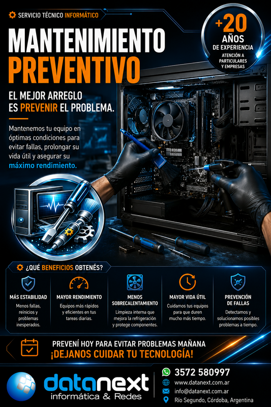 Datanext — Mantenimiento preventivo en Río Segundo