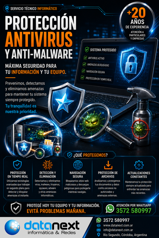 Datanext — Protección antivirus y anti-malware en Río Segundo