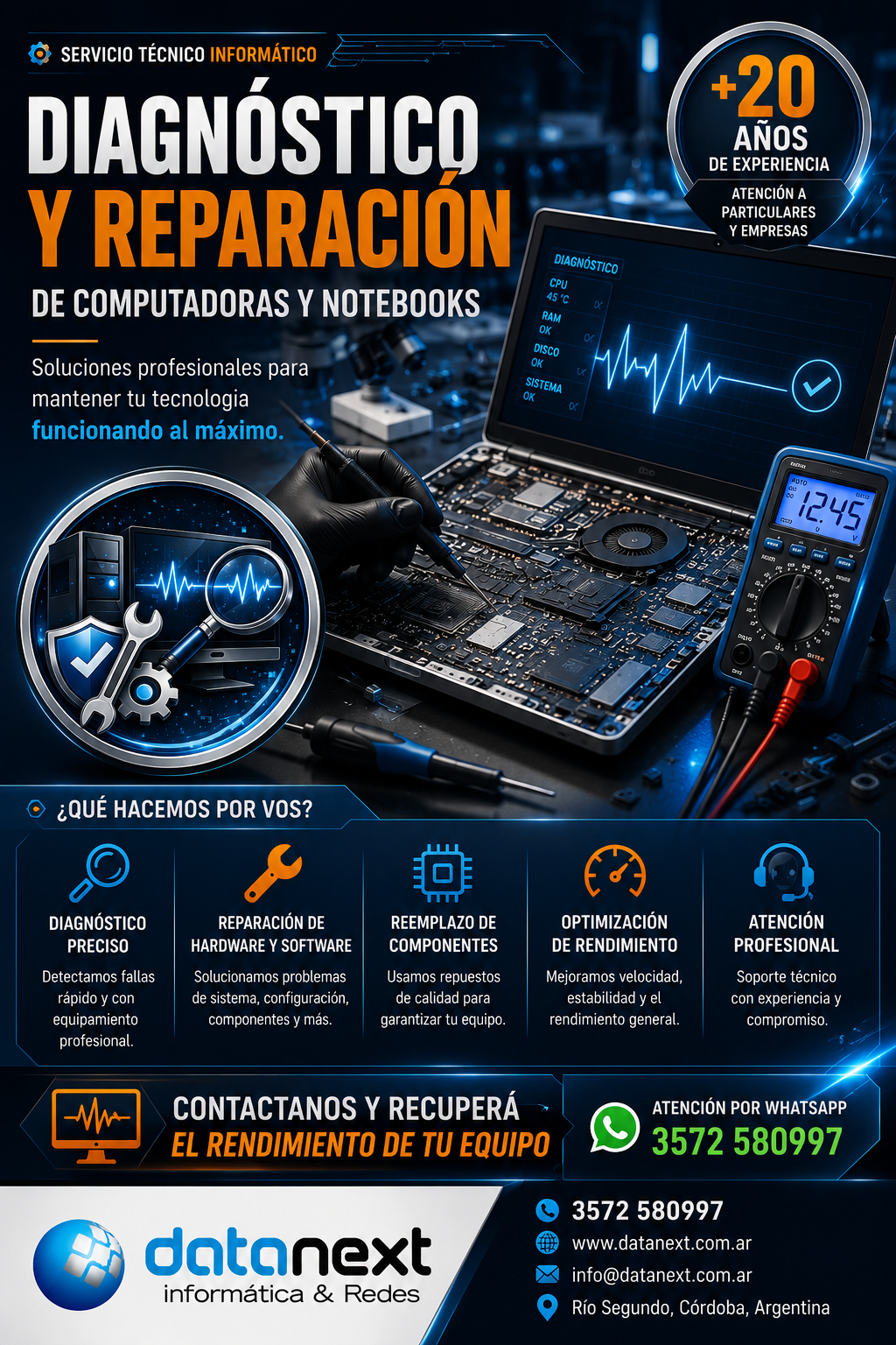 Datanext — Reparación de computadoras y notebooks en Río Segundo