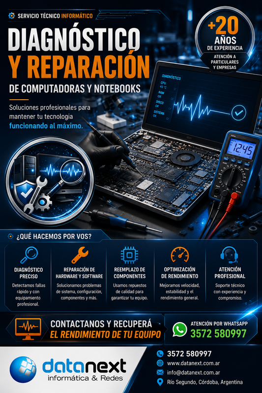 Datanext — Reparación de computadoras y notebooks en Río Segundo