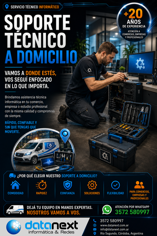Datanext — Soporte técnico a domicilio en Río Segundo