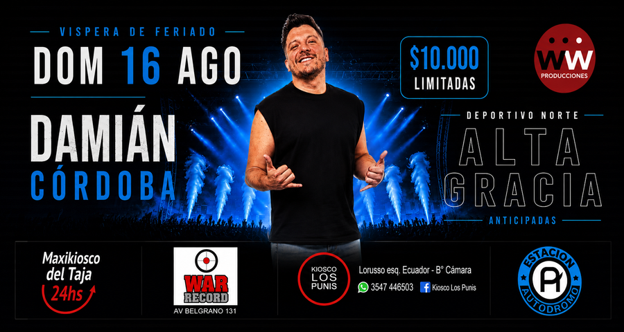 Damián Córdoba en Alta Gracia