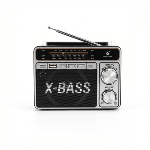Radio Portátil KBroad X-Bass — AM/FM Bluetooth Recargable