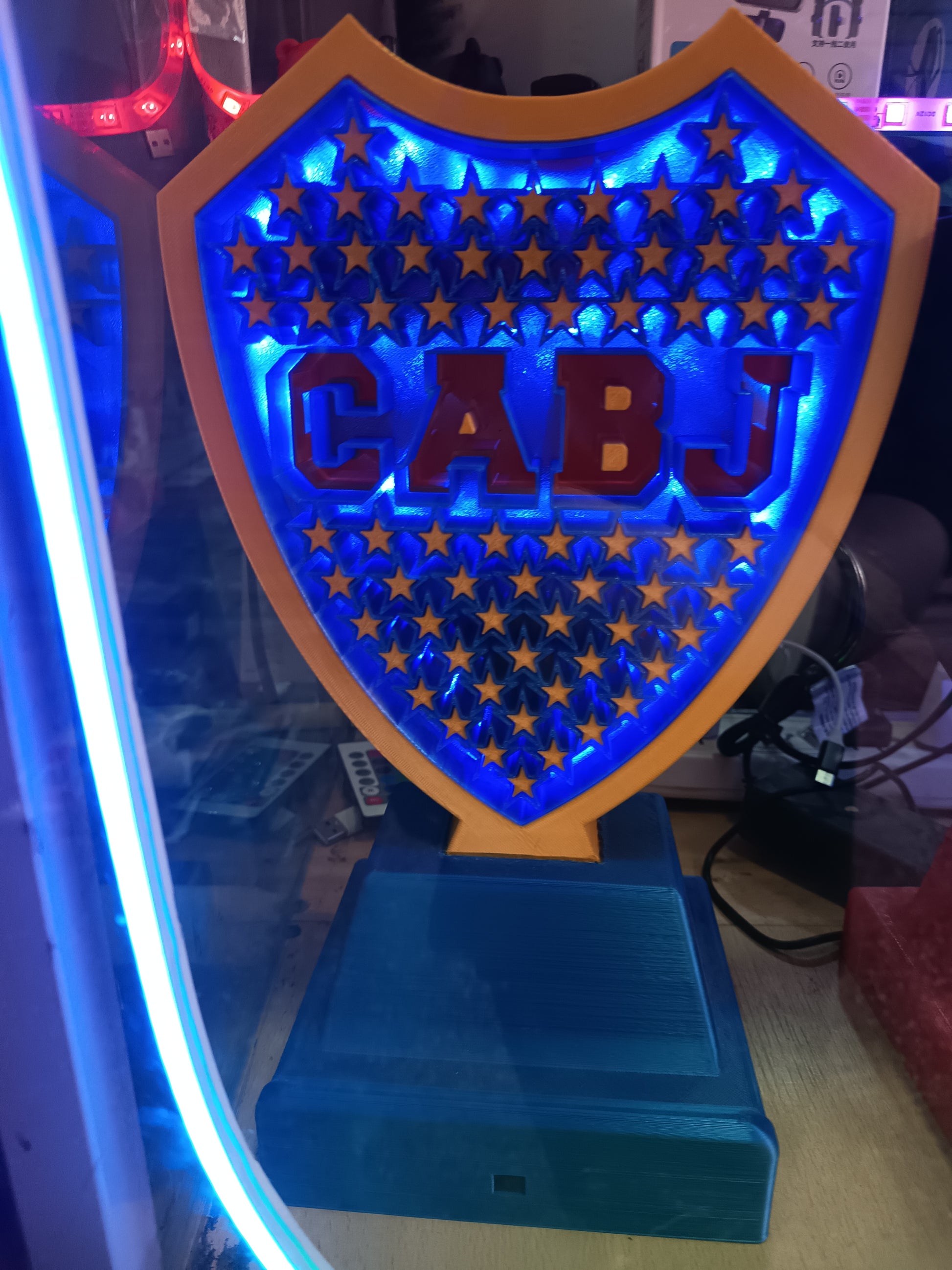 Cartel Luminoso LED Boca Juniors Decorativo para Habitación