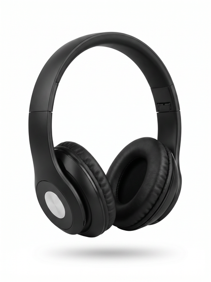 Auriculares Stereo Earphones HD Negro Over-Ear con Vincha