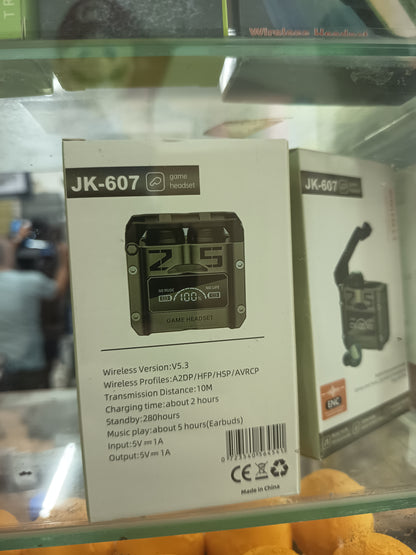 Auriculares Gaming JK-607 TWS Bluetooth 5.3 con Estuche de Carga