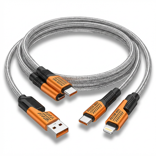 Cable 4 en 1 Multi-Conector USB Lightning Tipo-C Micro
