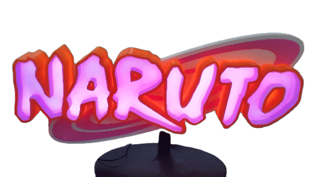 Logo Naruto Luminoso Decoración 3D con LED