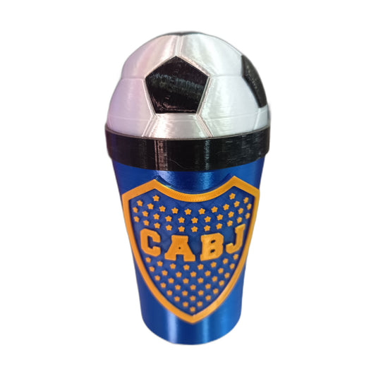 Vaso 3D Boca Juniors con Tapa de Pelota — 0.5 o 1 Litro