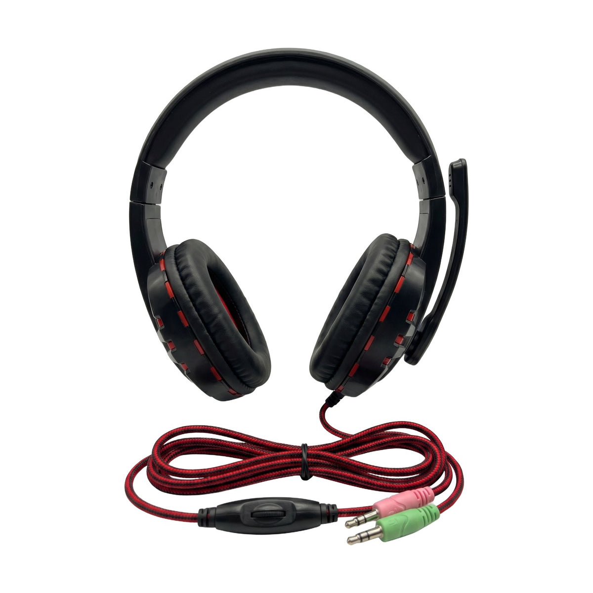 Headset Gaming con Micrófono Negro y Rojo para PC