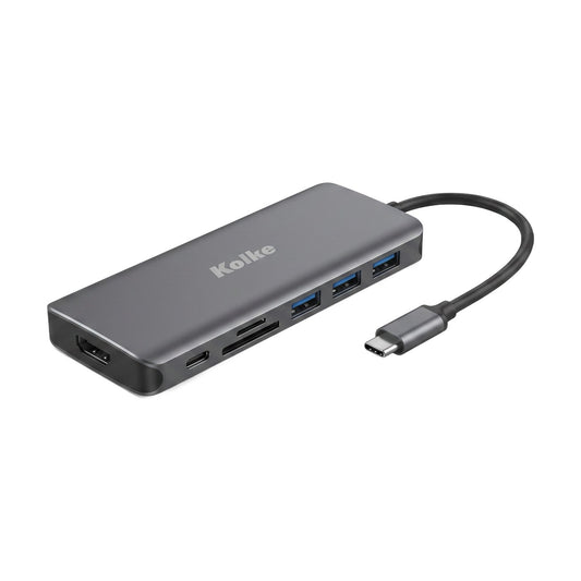 Hub USB-C Kolke KCH-430 6 en 1 Multipuerto para Notebook