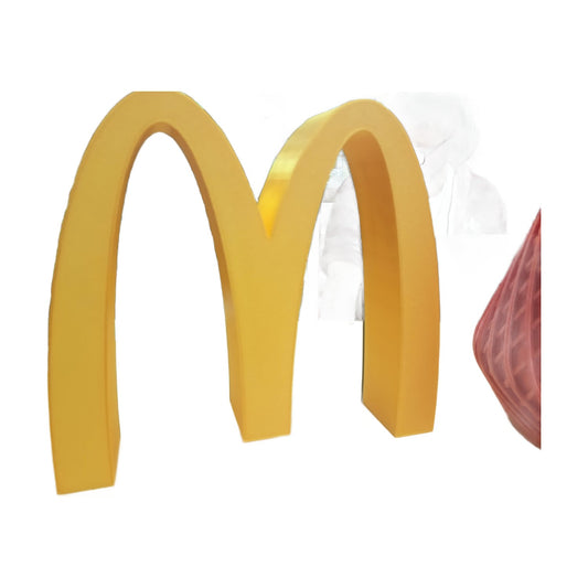 Logo McDonald's 3D Impreso en PLA — Decoración y Diorama Personalizable