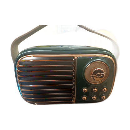 Parlante Retro Verde Oscuro Art Deco — Bluetooth Vintage con Estilo