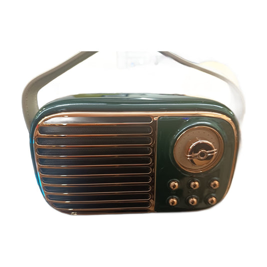 Parlante Retro Verde Oscuro Art Deco — Bluetooth Vintage con Estilo