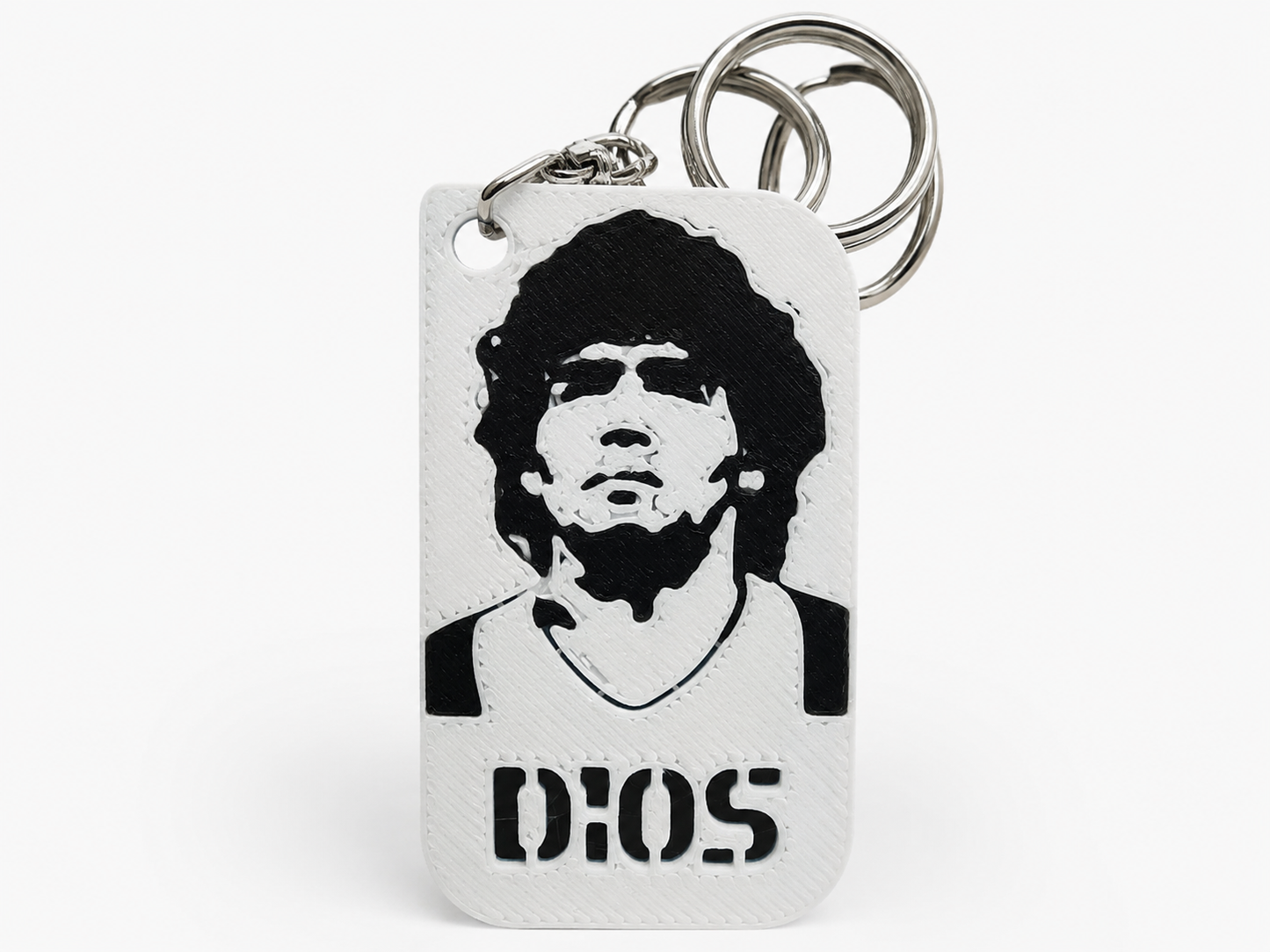 Llavero Maradona D10S — Impreso en 3D