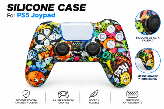 Funda de Silicona para Joystick PS5 — Diseño Sticker Bomb