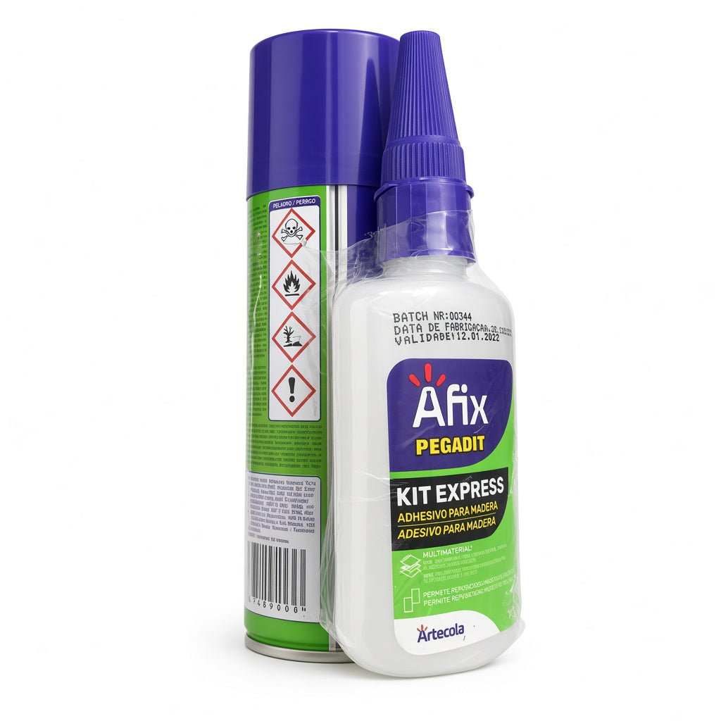 Kit Afix Pegadit Express: adhesivo instantáneo y activador en spray