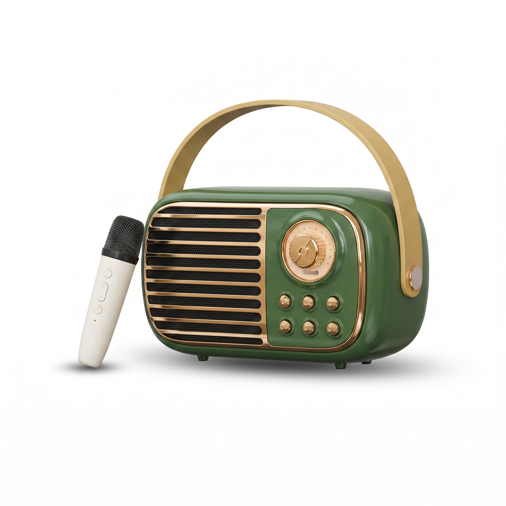 iKaraoke Box Retro Verde — Parlante Karaoke Bluetooth con Micrófono