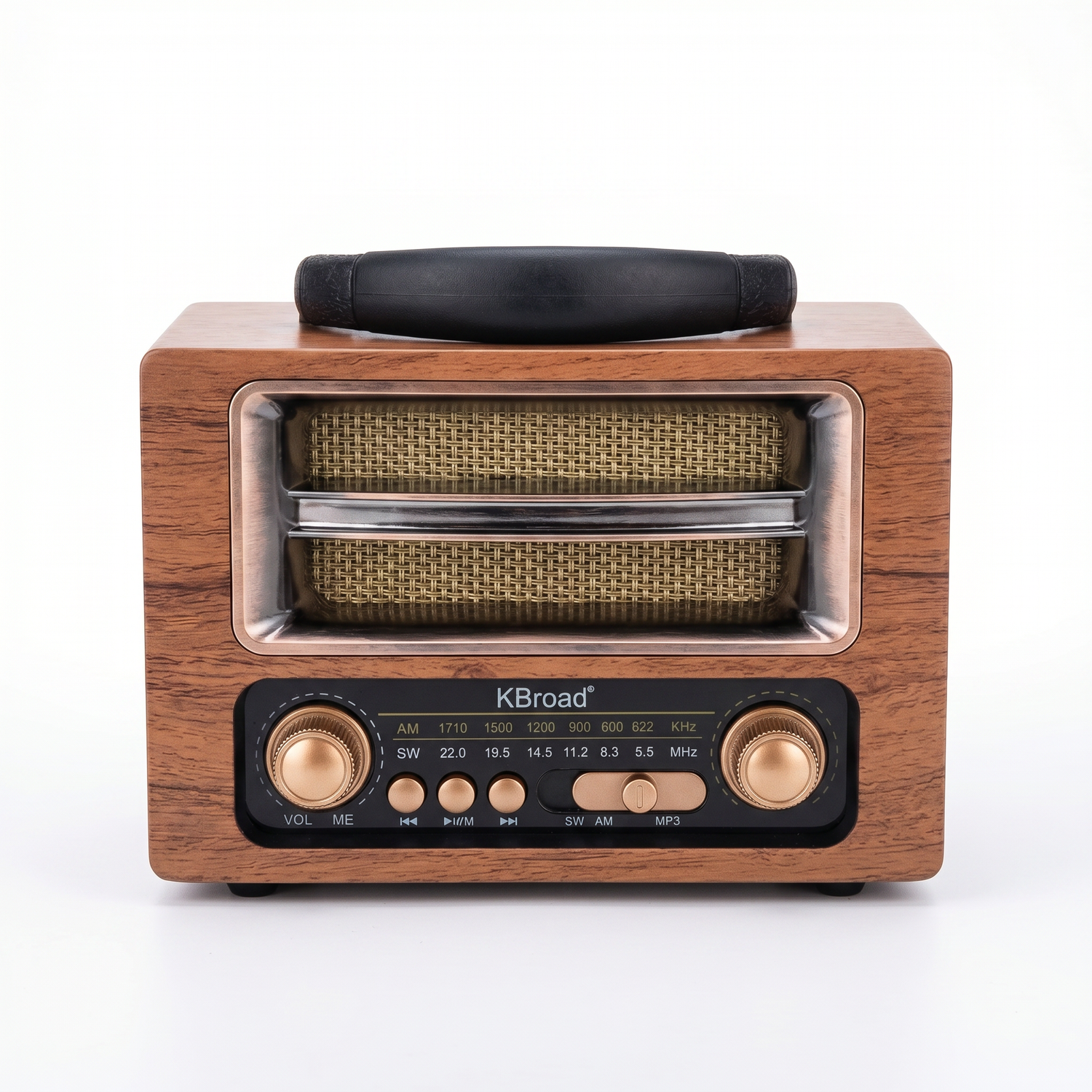 Radio Vintage KBroad Estilo Madera — AM/FM Bluetooth Retro Decorativo