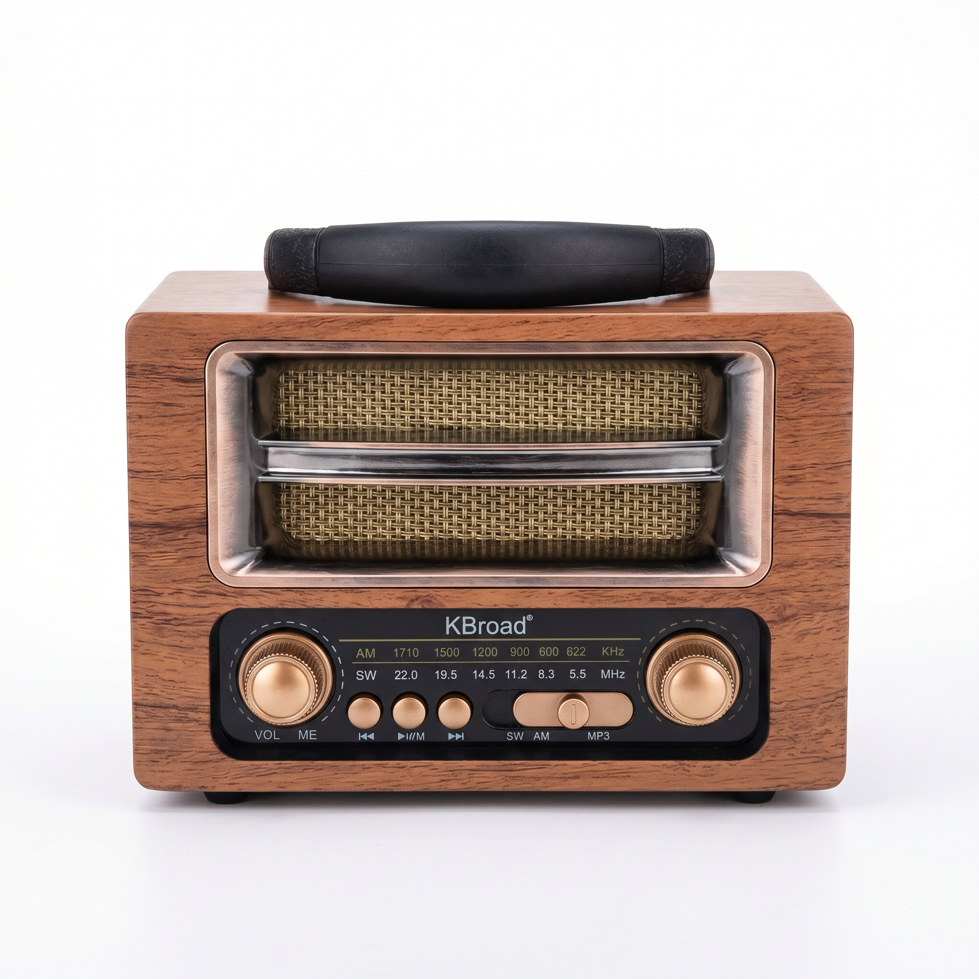 Radio Vintage KBroad Estilo Madera — AM/FM Bluetooth Retro Decorativo