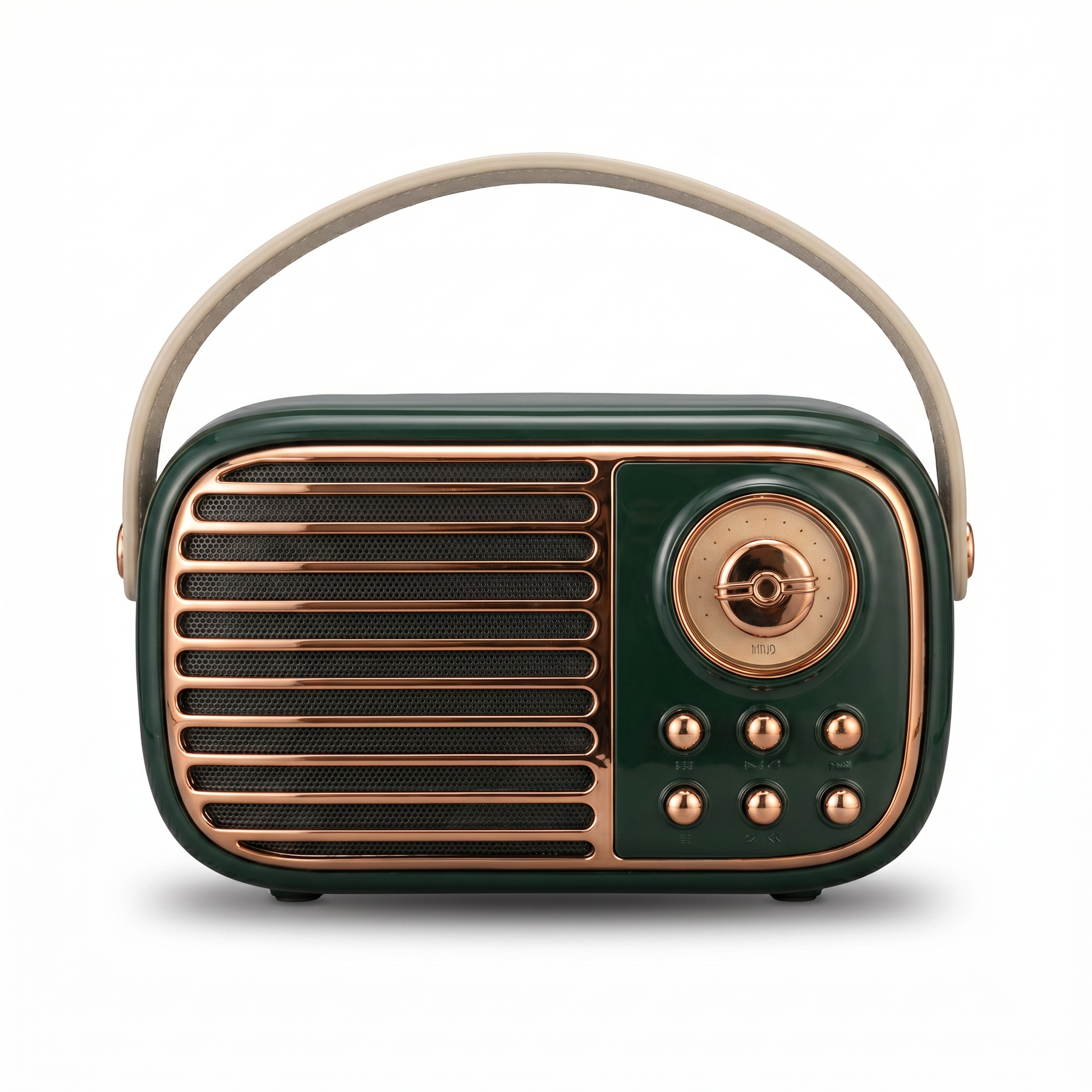 Parlante Retro Verde Oscuro Art Deco — Bluetooth Vintage con Estilo