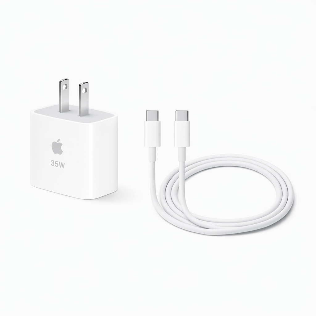 Cargador Apple 35W USB-C Doble Puerto — Original para iPhone y MacBook