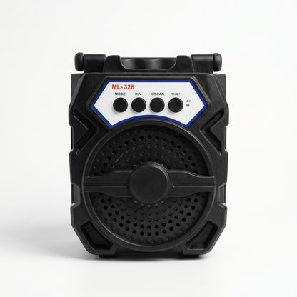 Parlante Bluetooth ML-328 Negro Texturado — Portátil, Resistente y Potente