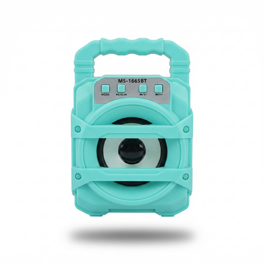 Parlante Bluetooth MS-1665BT Teal Turquesa — Portátil Recargable
