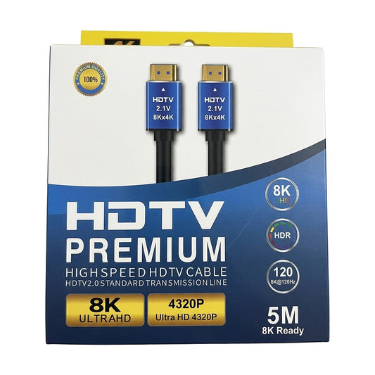 Cable HDMI 8K de 5 Metros — HDTV Premium Alta Velocidad
