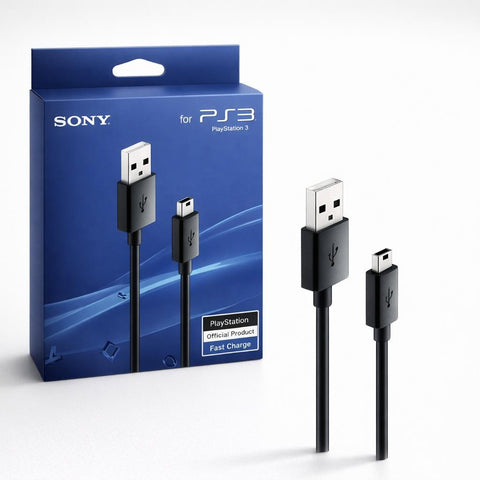 Cable USB-A Mini USB Sony PlayStation 3 Carga Rápida