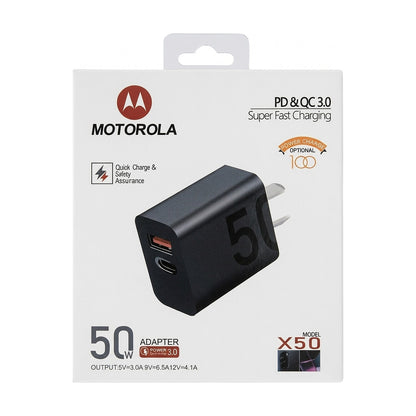 Cargador Rápido 50W USB-C PD y USB-A Quick Charge 3.0