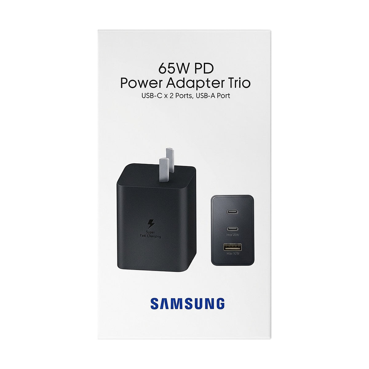 Cargador Samsung 65W Trio con 2 USB-C y 1 USB-A