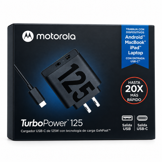 Cargador Motorola TurboPower 125W GaN USB-C — foto 1