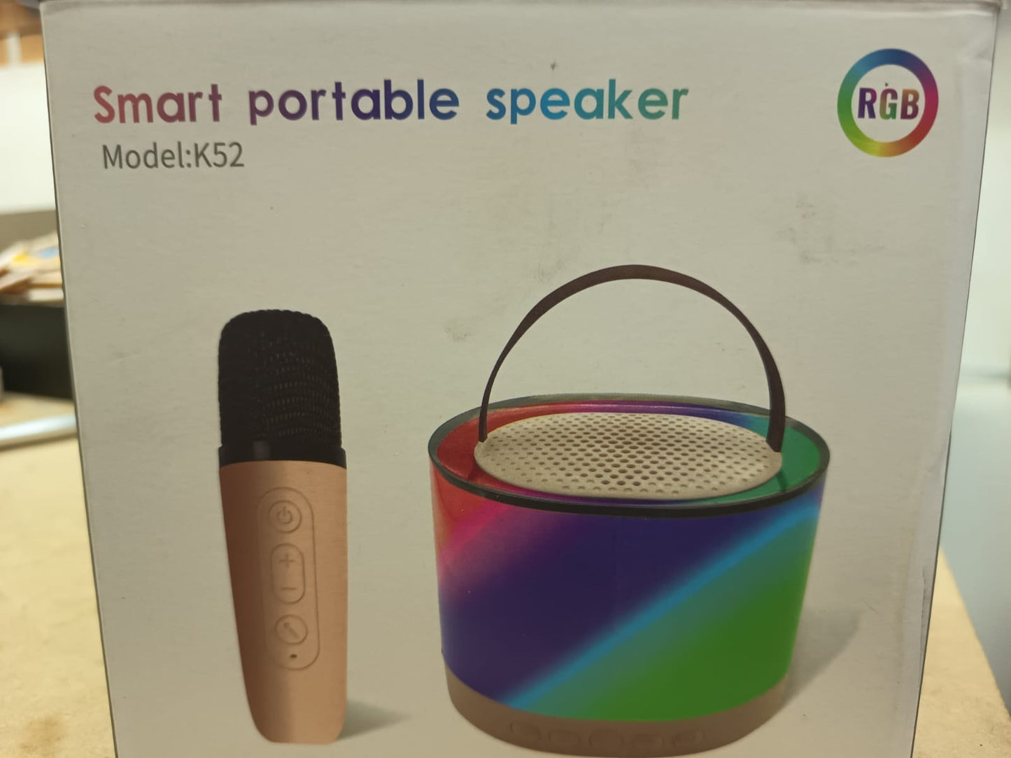 Parlante Portátil Bluetooth K52 RGB con Micrófono Karaoke