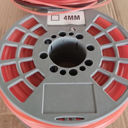 Bobina de tanza para desmalezadora de 4 mm y 100 metros, color rojo