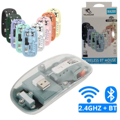 Yelandar MA200 Mouse Inalambrico Dual Bluetooth y 2.4GHz