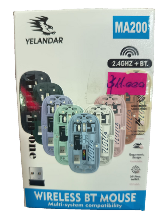 Yelandar MA200 Mouse Inalambrico Dual Bluetooth y 2.4GHz